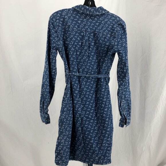 Levi's Blue Floral Fit & Flare Denim Dress | Size S - Picture 3 of 5